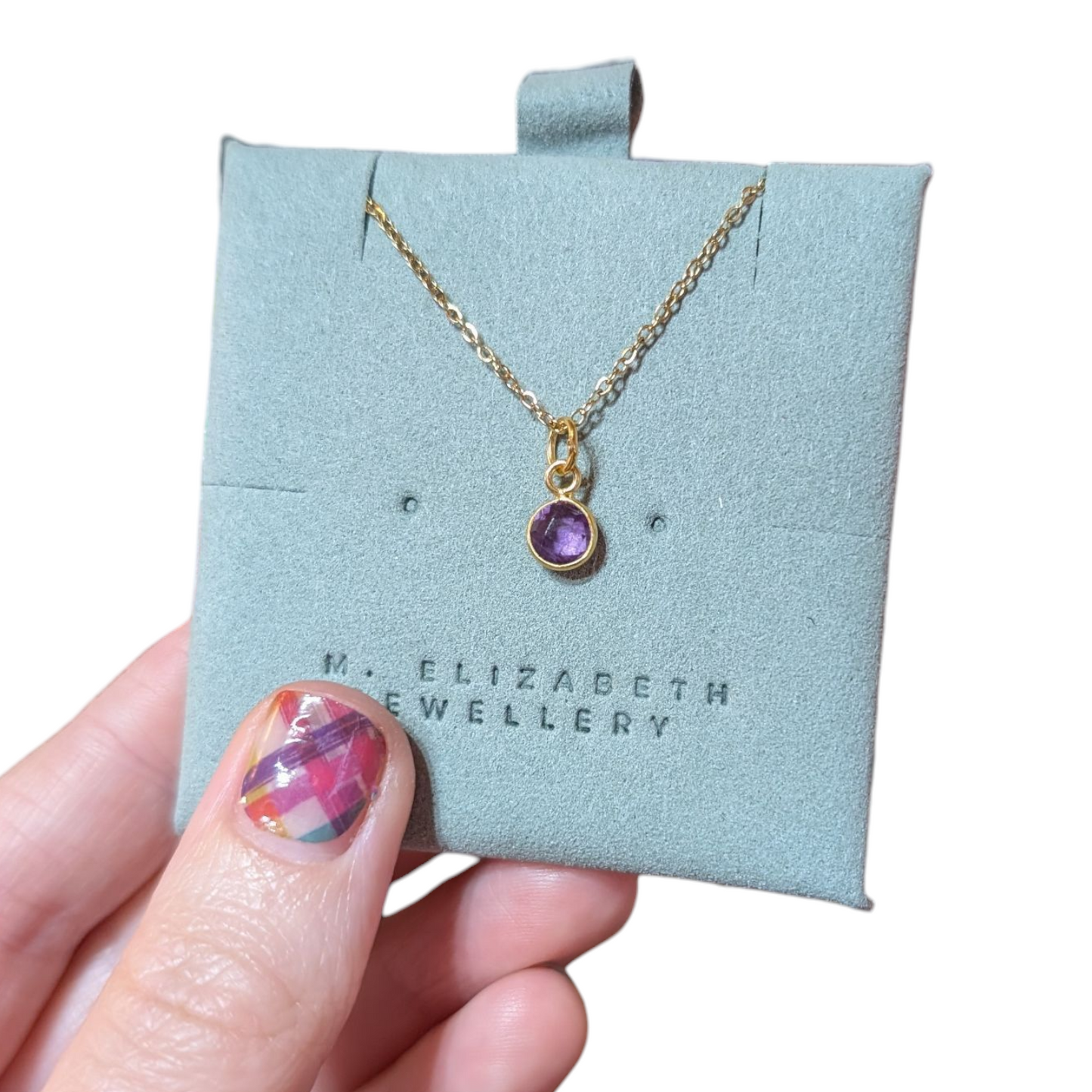 Gold birthstone necklace