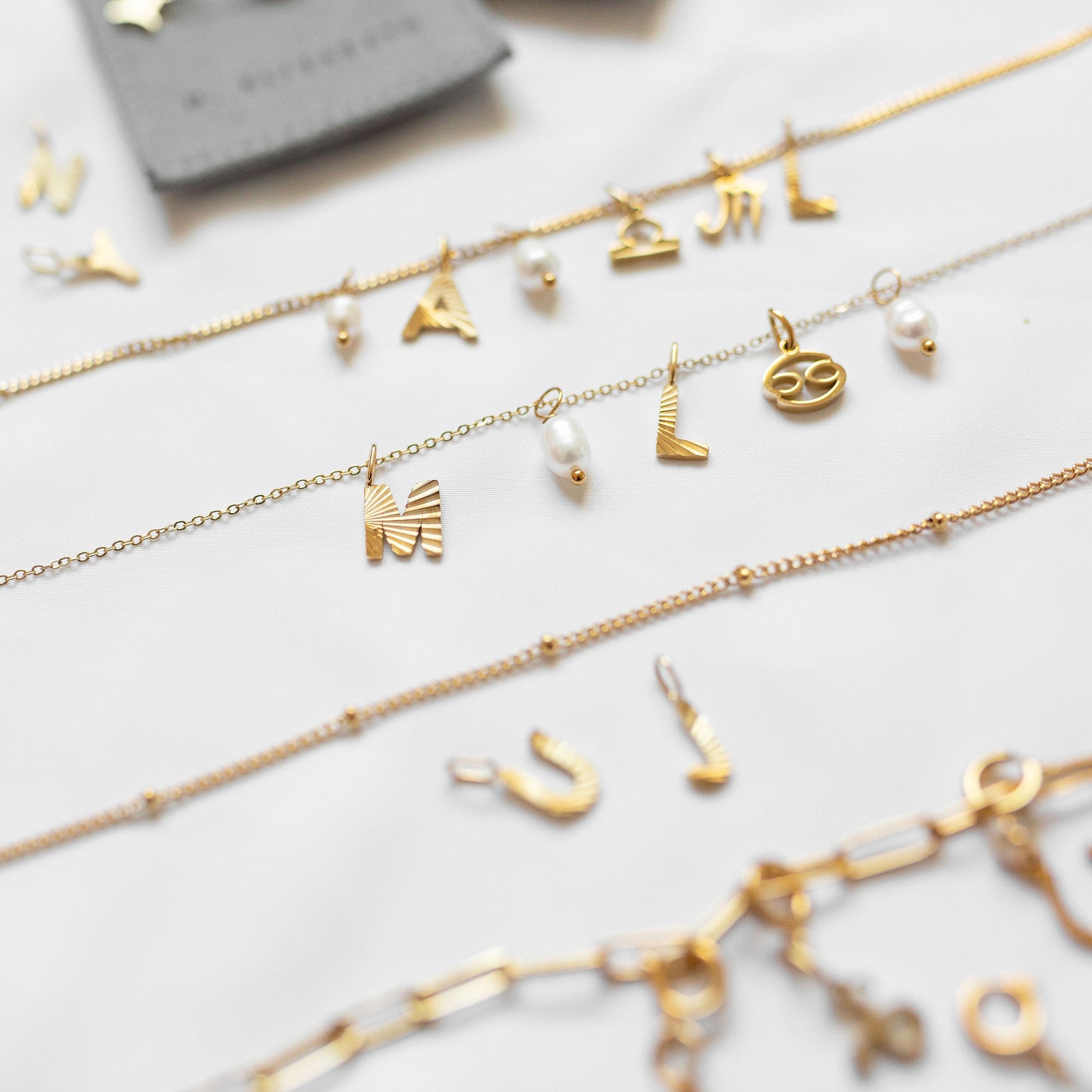 Gold bubble chain necklace