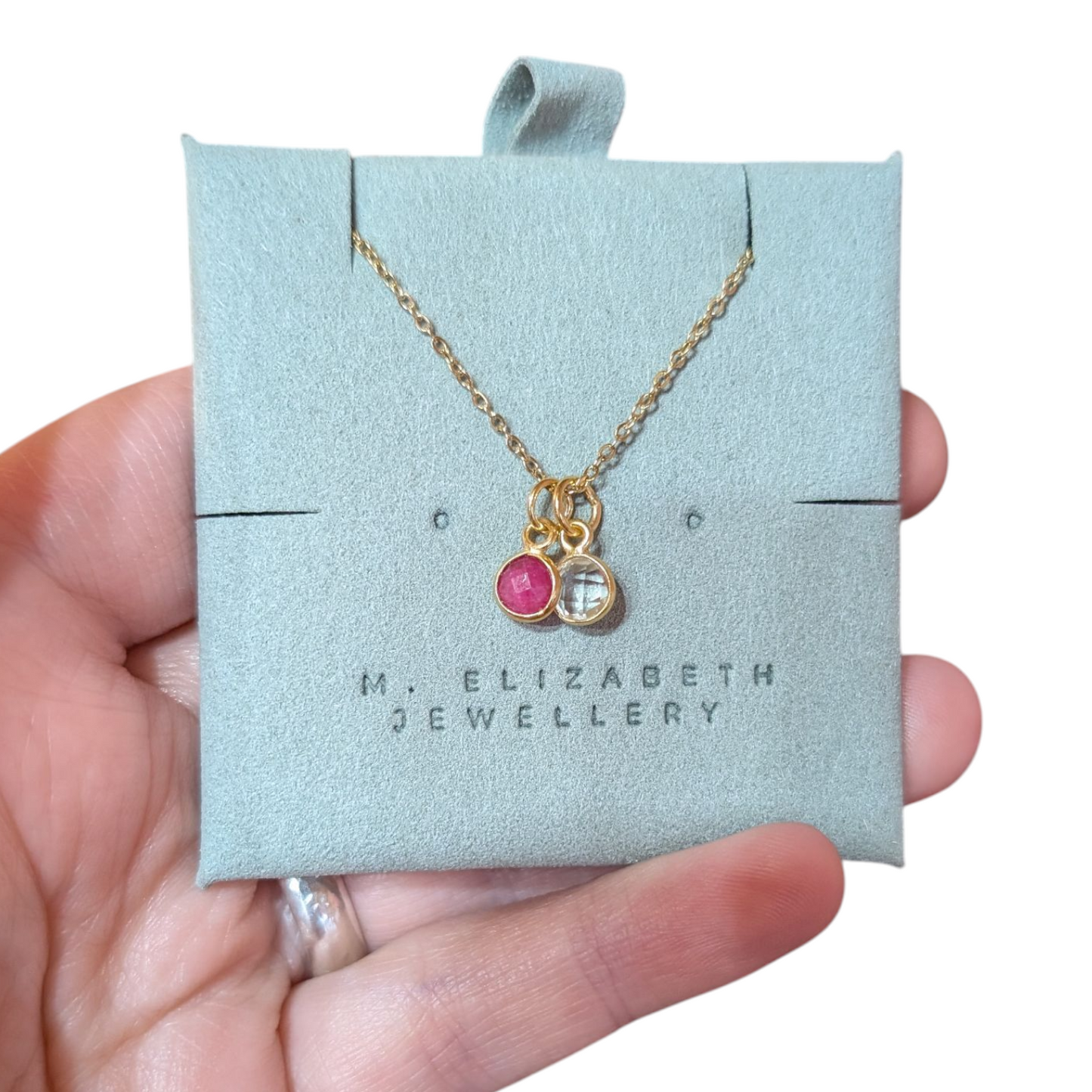 Gold birthstone necklace