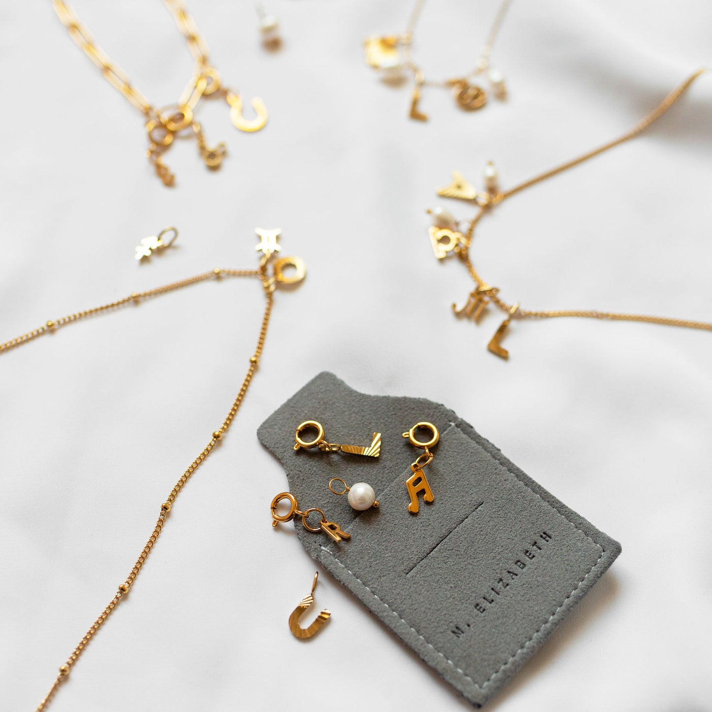 Gold bubble chain necklace
