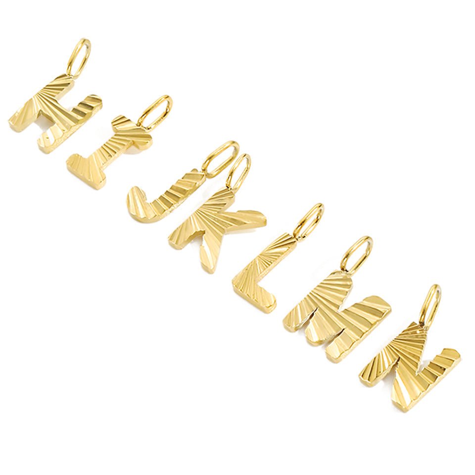 Gold Sunbeam initial charm - M. Elizabeth