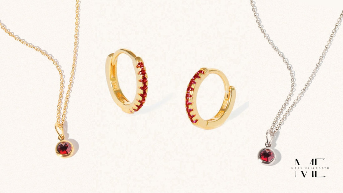 Garnet Birthstone Jewellery - The most beautiful gift for January babes - M. Elizabeth Jewellery