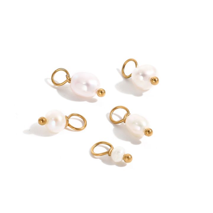 Gold pearl charm