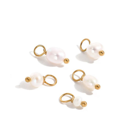 Gold pearl charm