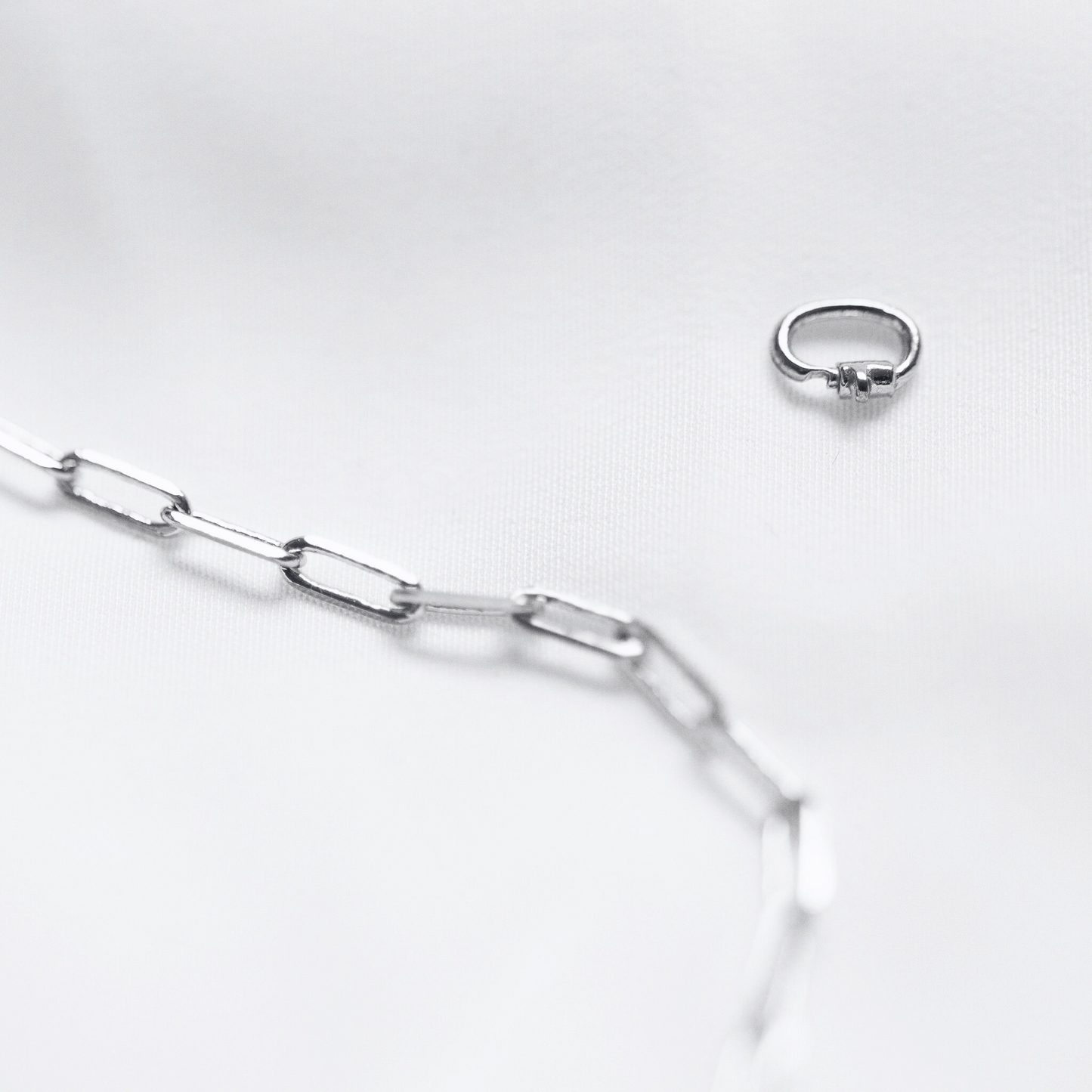 Silver paperclip chain love links permanent bracelet kit