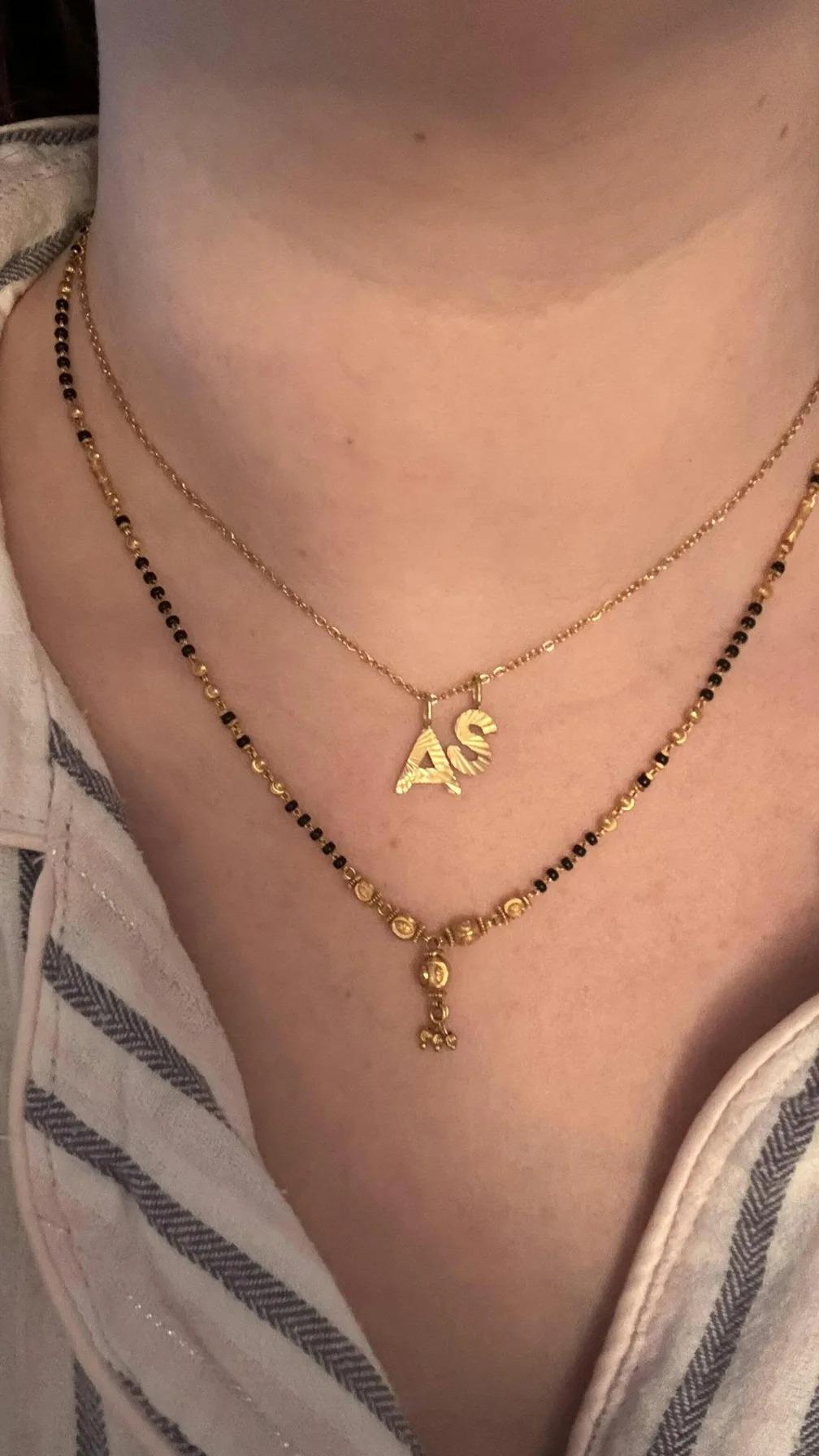 Gold Sunbeam initial necklace