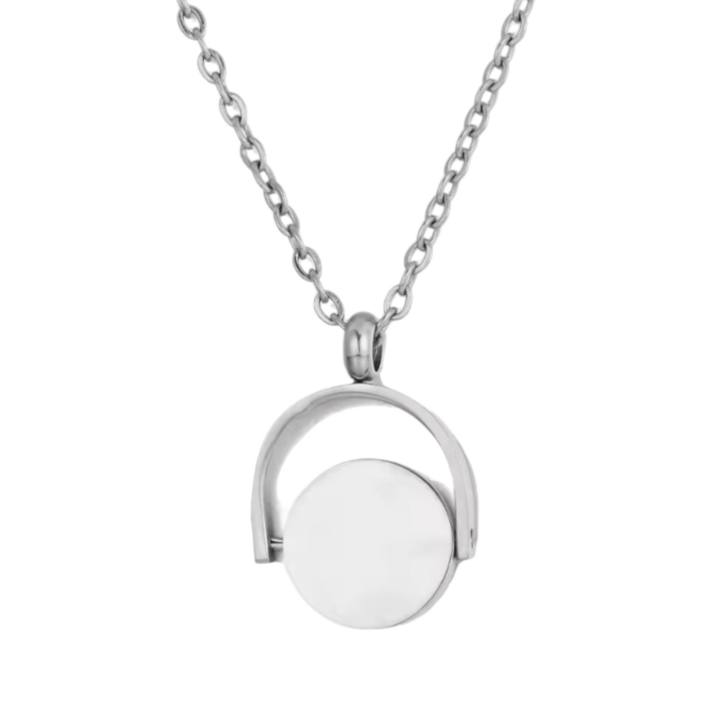 Custom engraved spinner necklace
