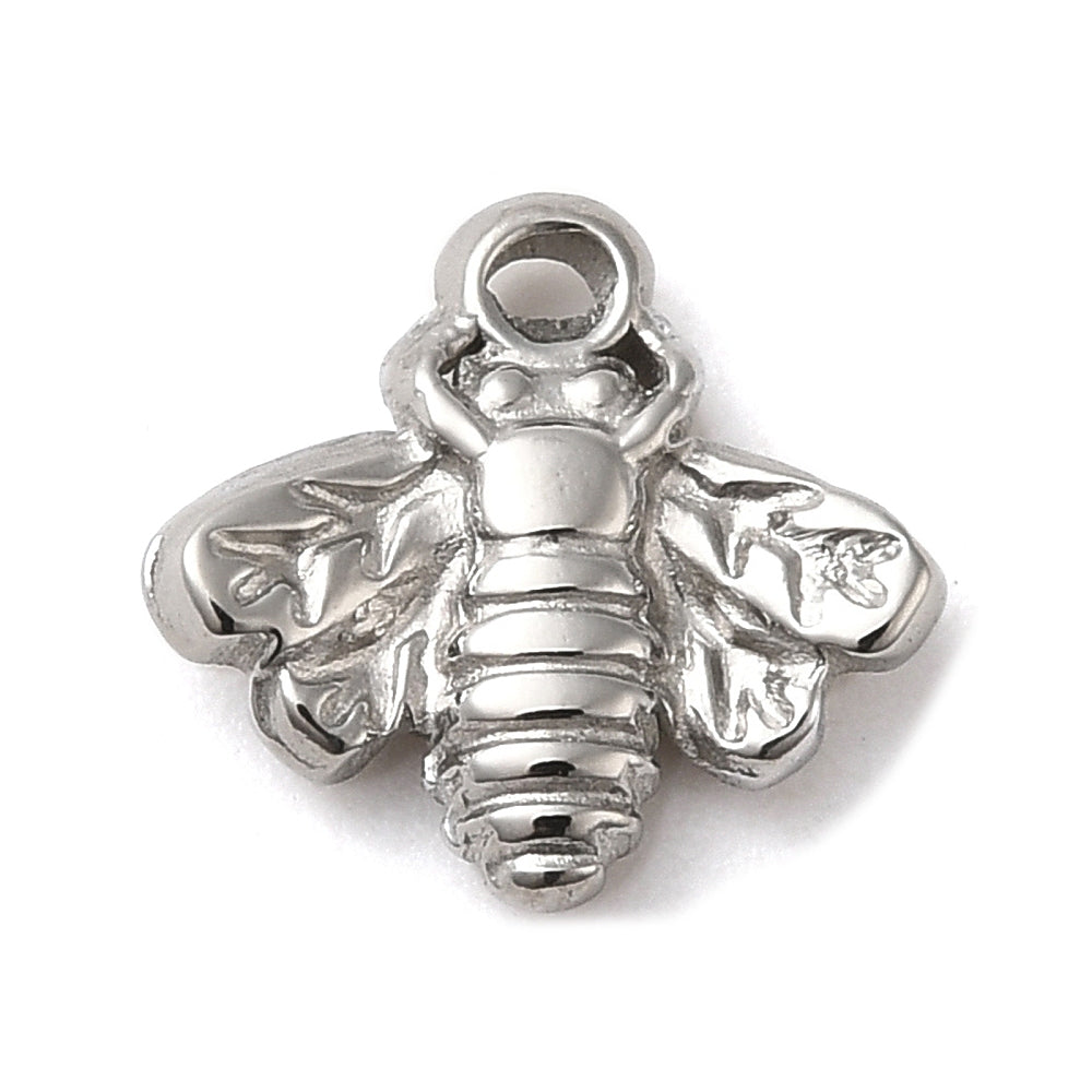 Silver bee charm