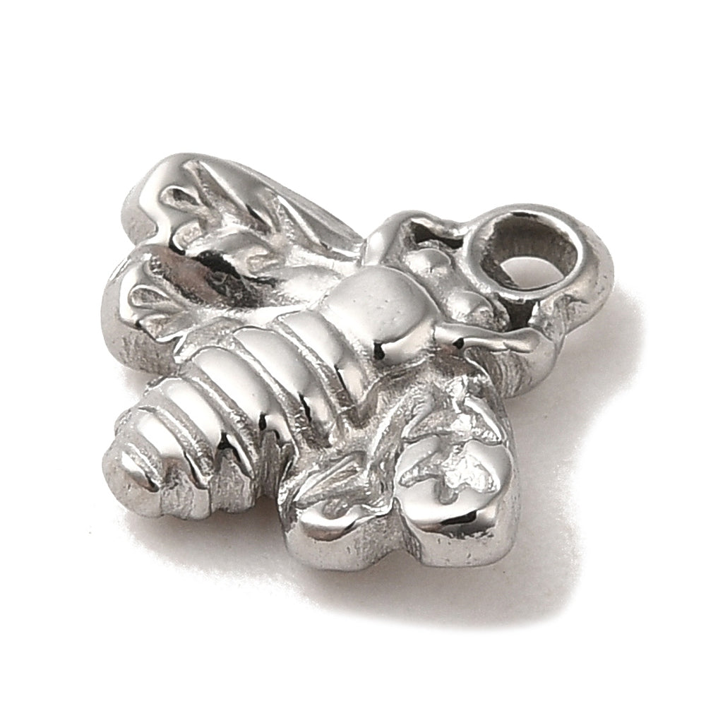 Silver bee charm