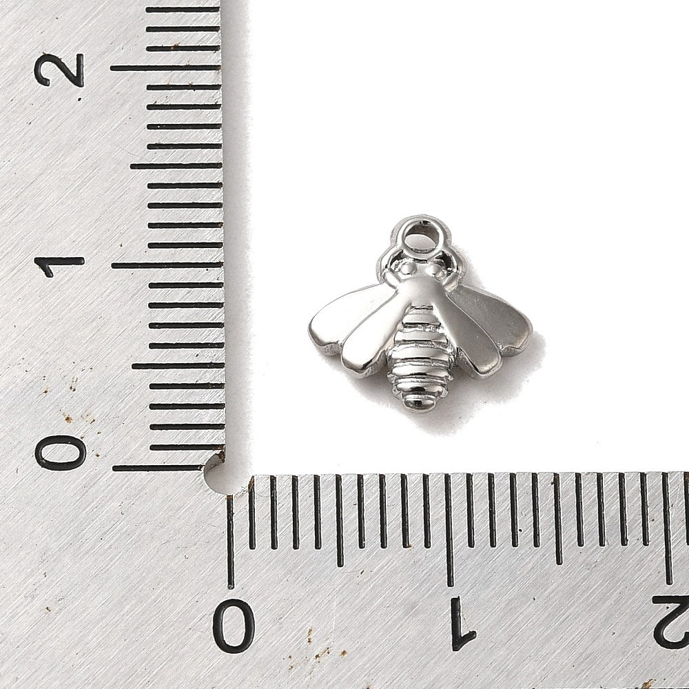 Silver bee charm