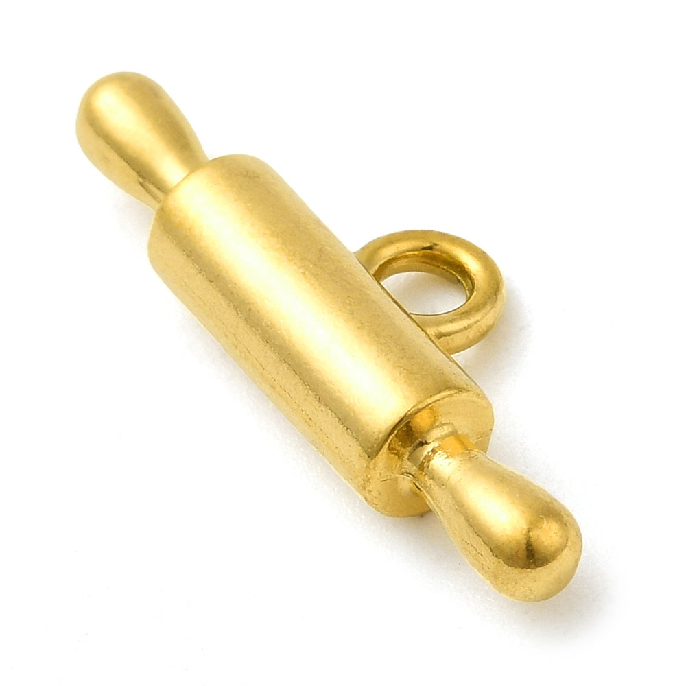 Gold rolling pin charm