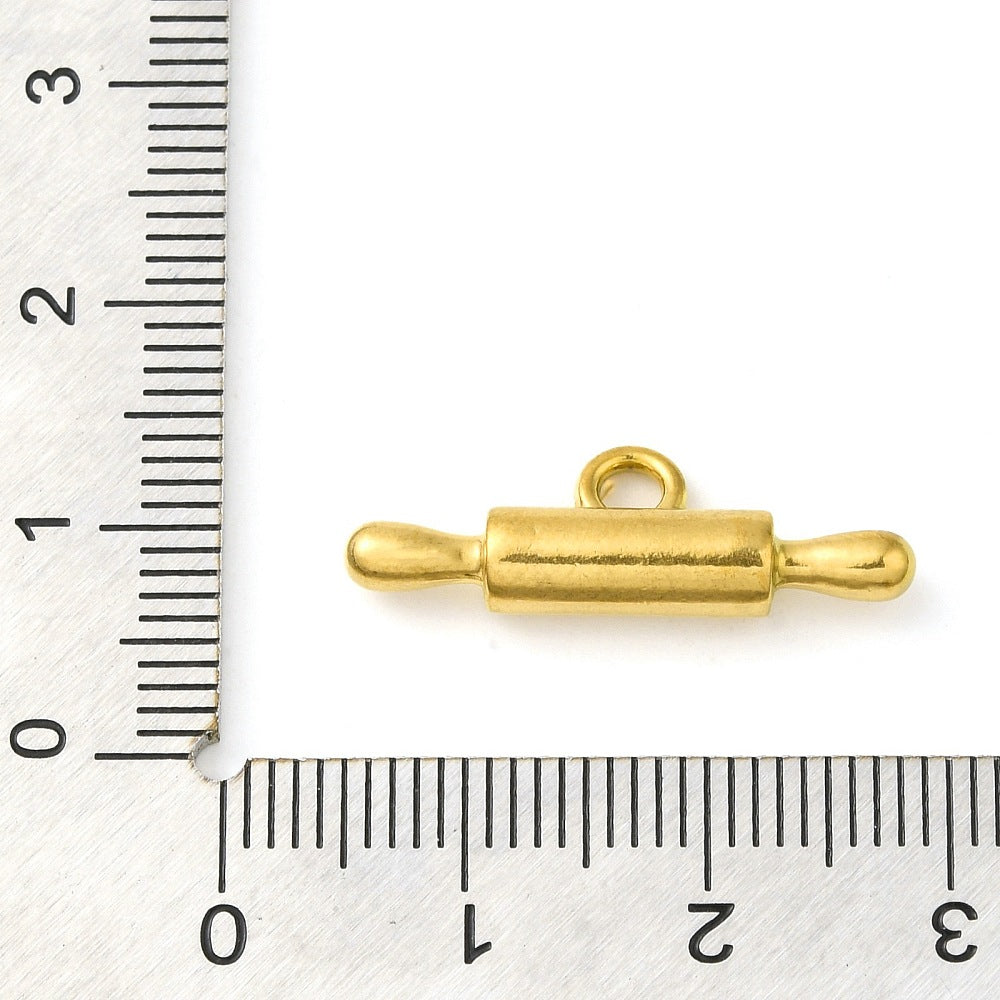 Gold rolling pin charm