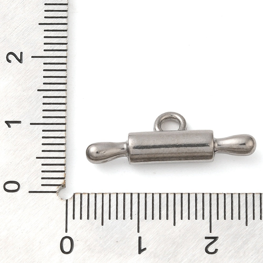 Silver rolling pin charm