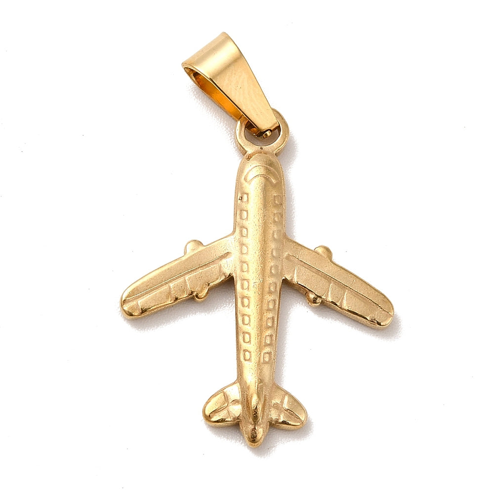 Gold aeroplane charm