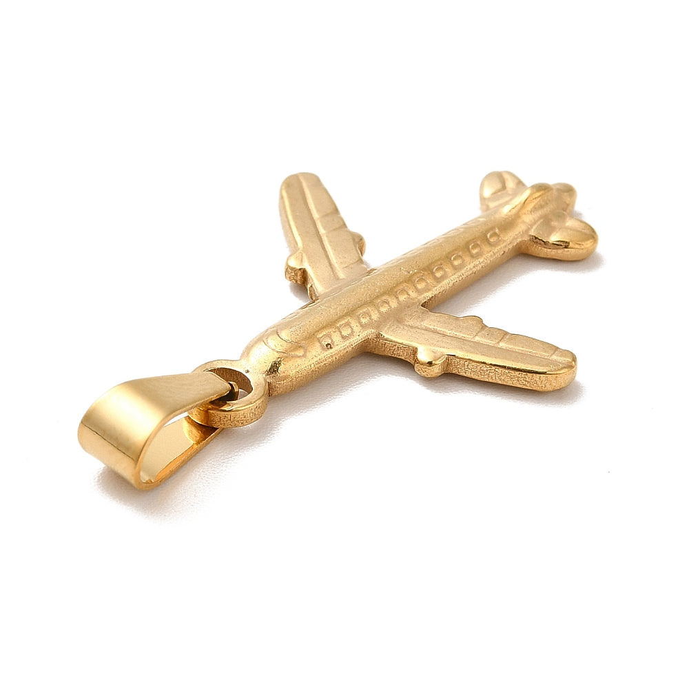 Gold aeroplane charm