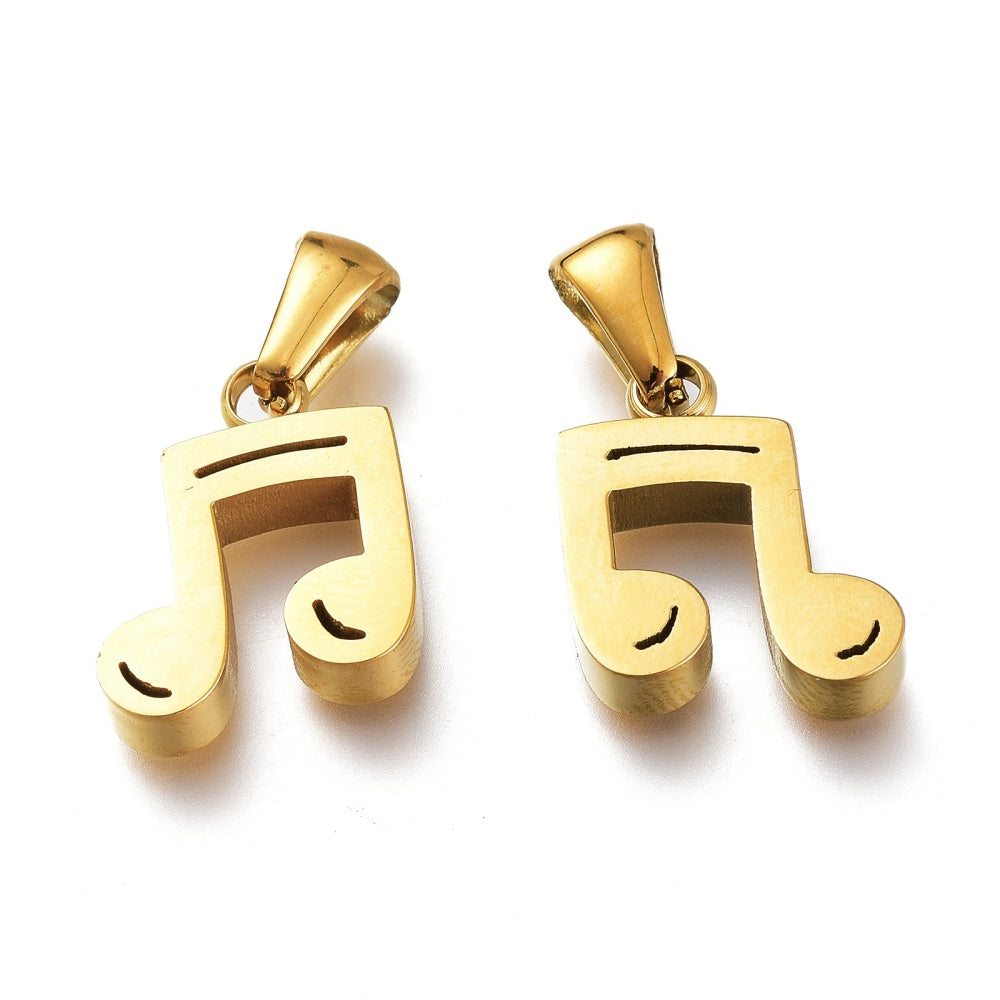 Gold music note charm