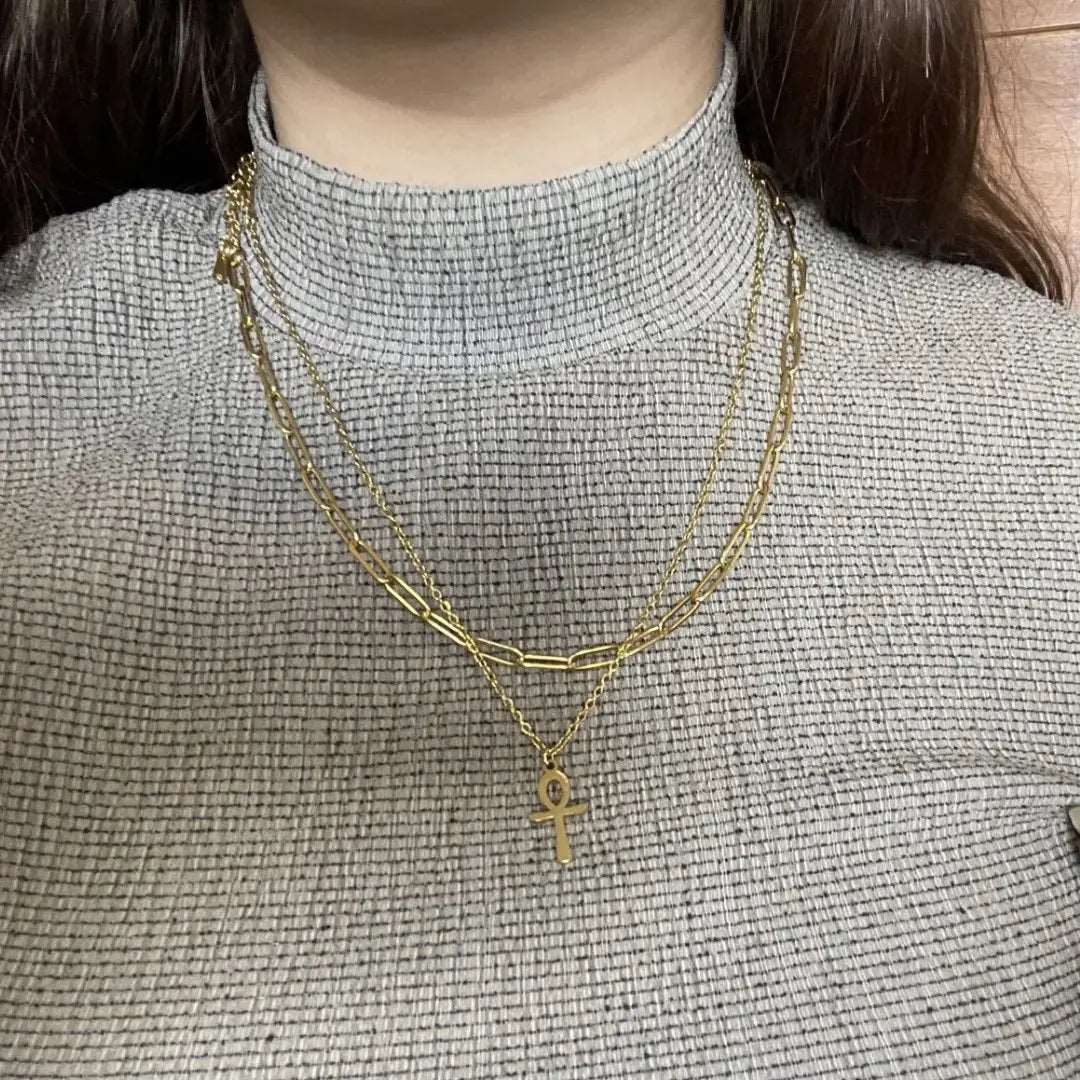 Gold paperclip chain necklace - M. Elizabeth Jewellery