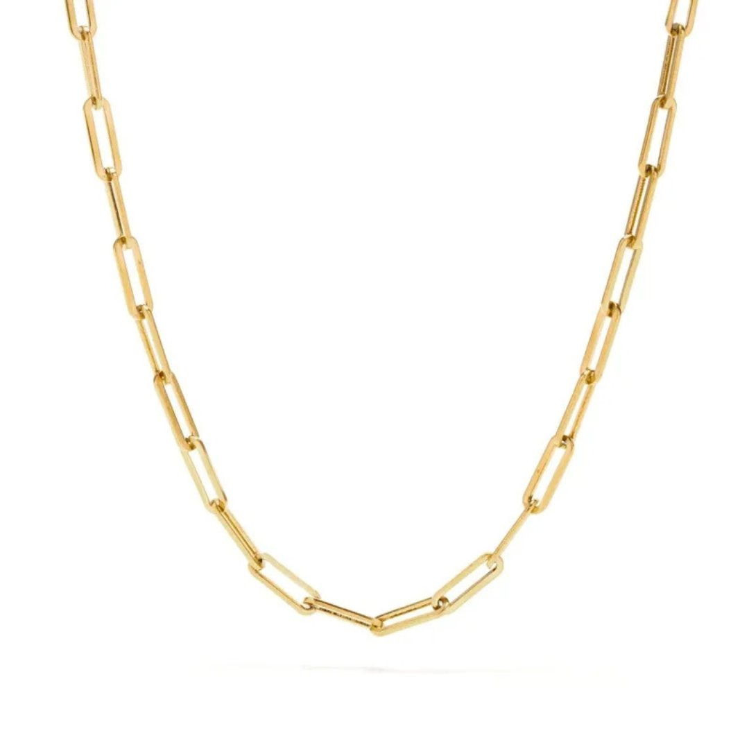 Gold paperclip chain necklace - M. Elizabeth Jewellery