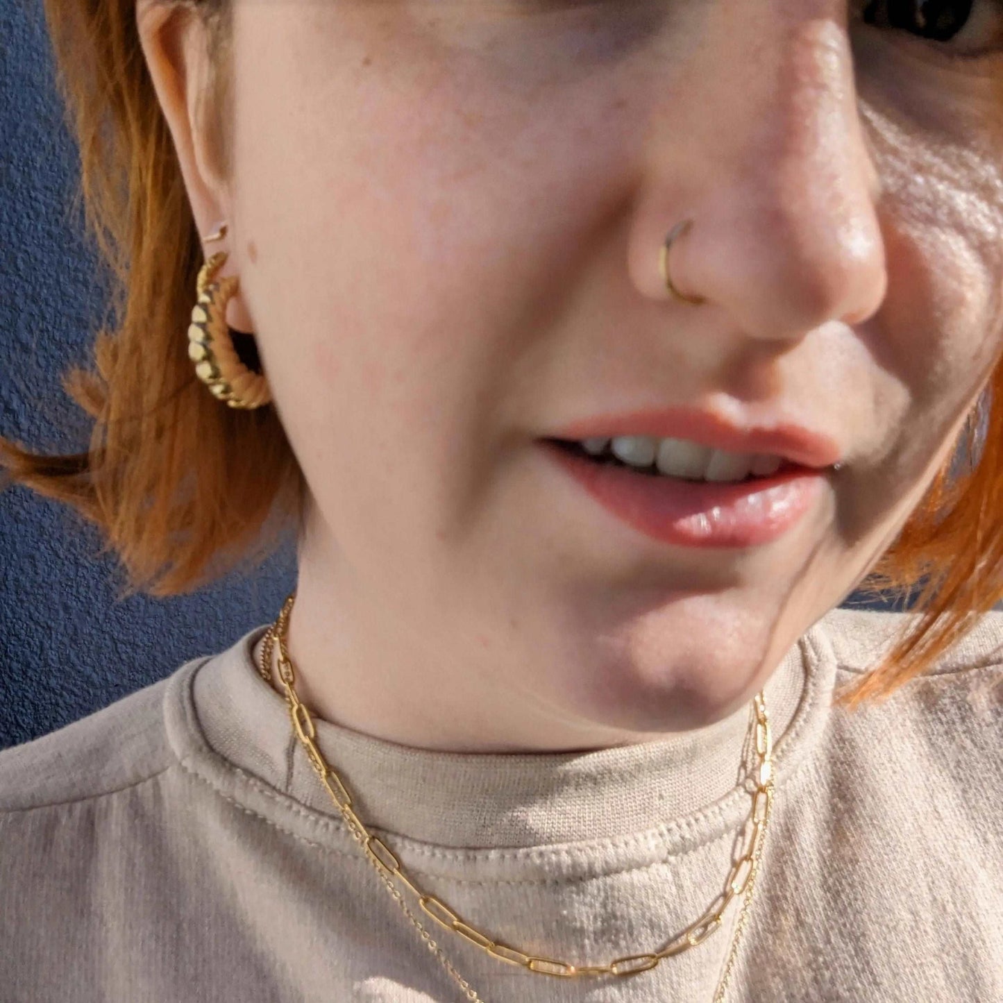 Gold paperclip chain necklace - M. Elizabeth Jewellery