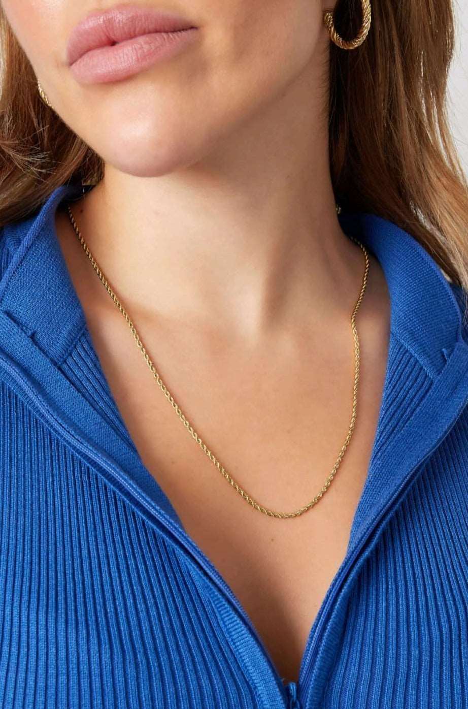 Long twist chain gold necklace - M. Elizabeth