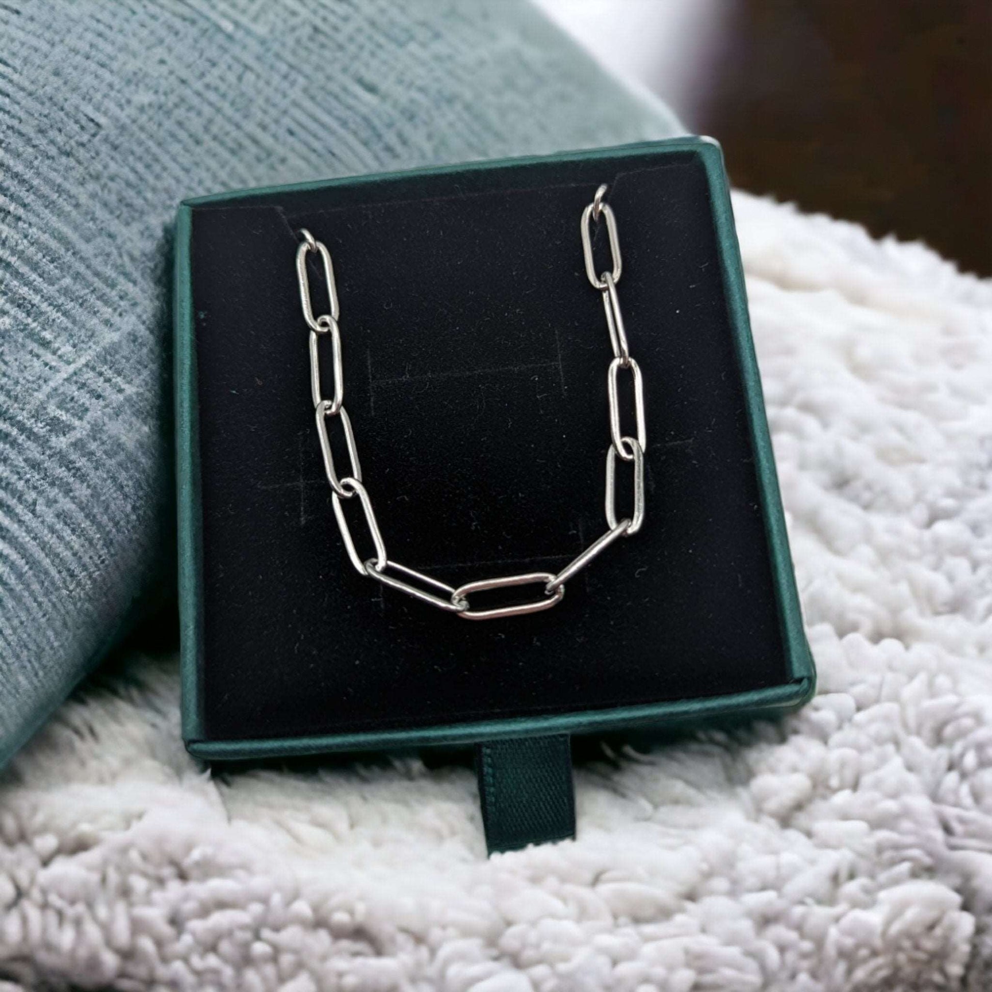 Silver paperclip chain necklace - M. Elizabeth