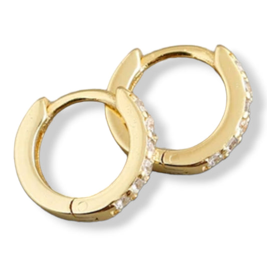 7mm crystal huggie hoop earrings - M. Elizabeth