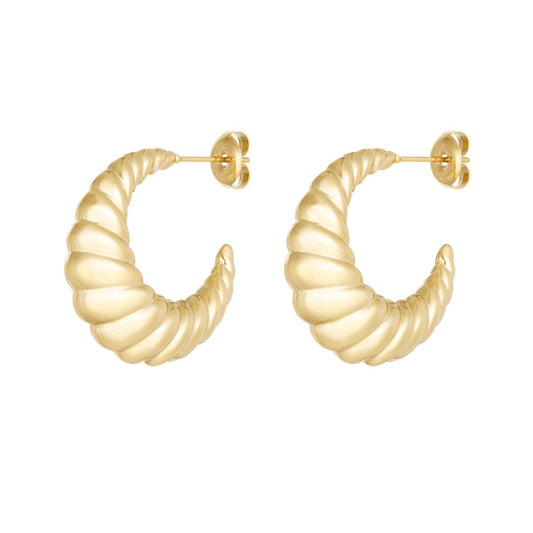 Gold croissant hoop earrings - M. Elizabeth