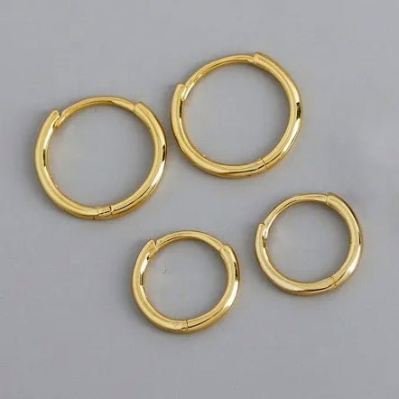 Gold vermeil huggie hoop earrings - M. Elizabeth