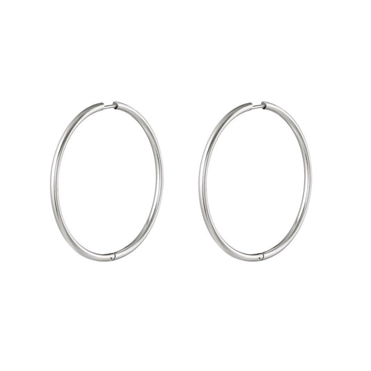 Large silver hoop earrings - M. Elizabeth