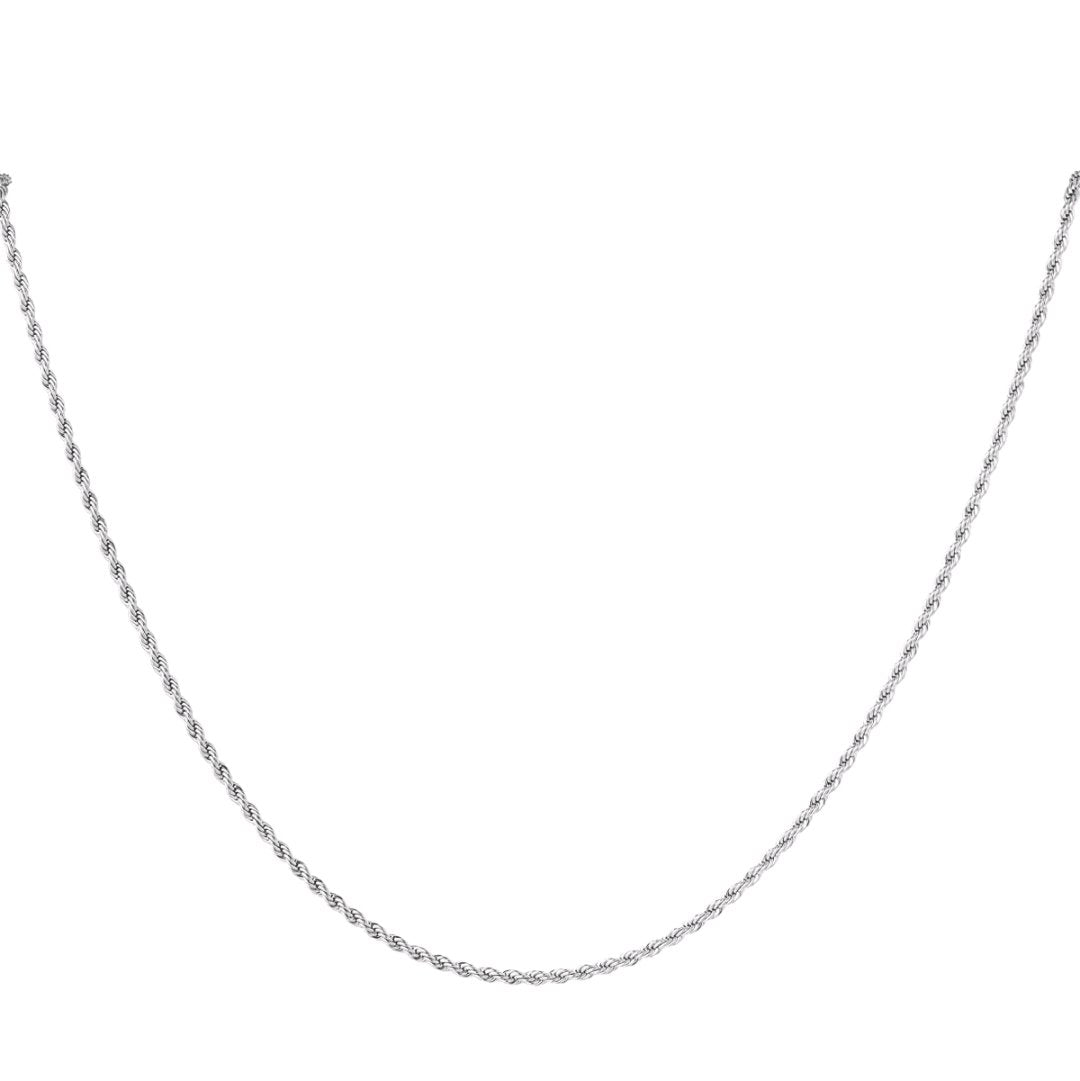 Long twist chain silver necklace - M. Elizabeth