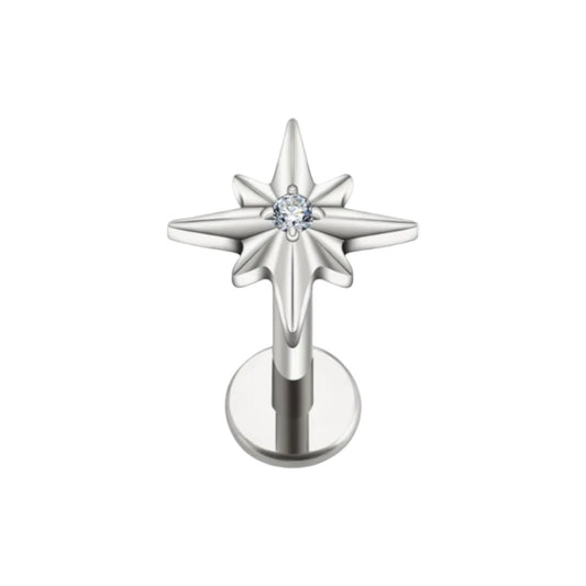 North star labret stud earring silver - M. Elizabeth