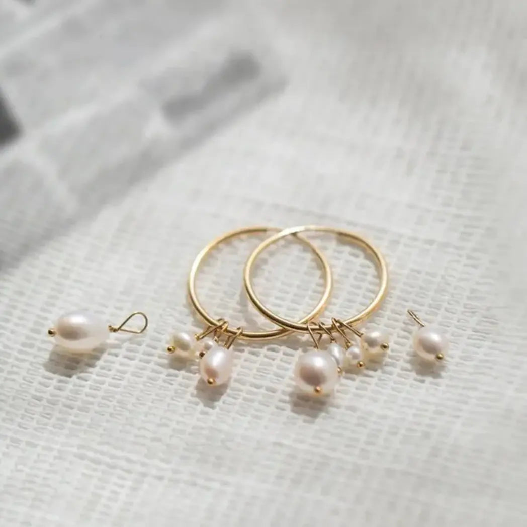 Pearl hoop earrings - M. Elizabeth
