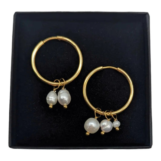 Pearl hoop earrings - M. Elizabeth