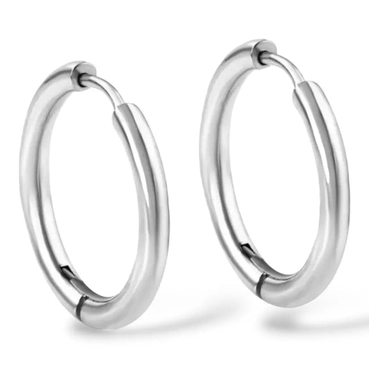 Silver huggie hoop earrings - M. Elizabeth