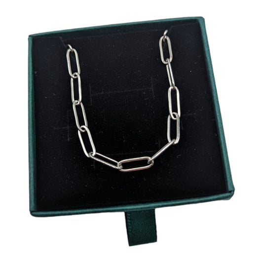Silver paperclip chain necklace - M. Elizabeth