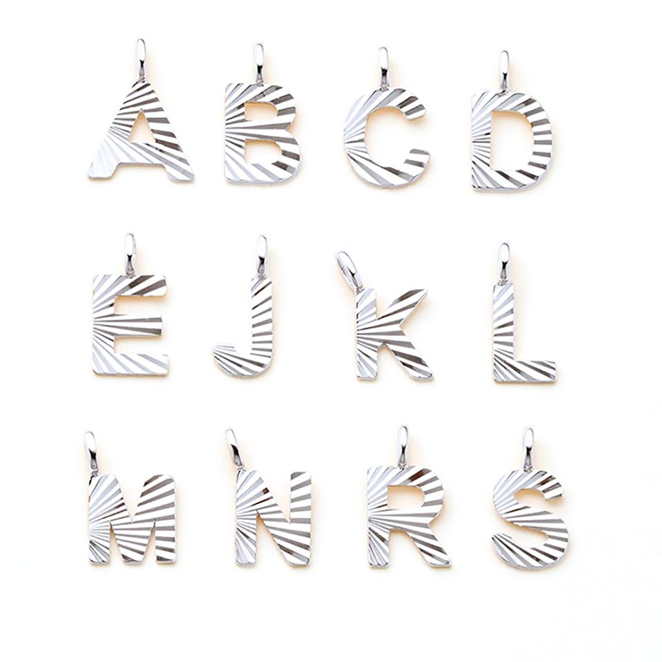 Silver sunbeam initial charm - M. Elizabeth