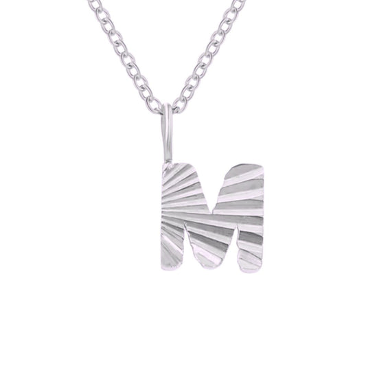 Silver sunbeam initial necklace - M. Elizabeth