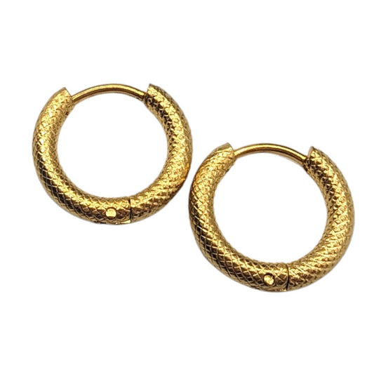Snakeskin gold hoop earrings - M. Elizabeth